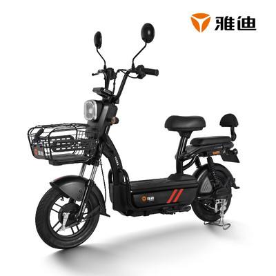 17日0点:雅迪(yadea)轻电动摩托车电动车新款轻途成人助力车20AH代步车电瓶车 60V20AH(新油光黑)